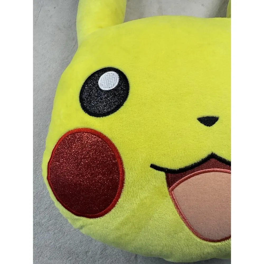 Pokemon Pikachu Winking Face Plush Pillow 20” Toy Factory Yellow Stuffed Toy